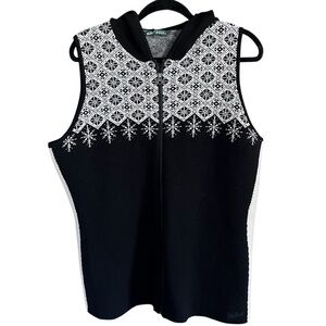 Woolrich 100% Lambswool Fair Isle Hooded Vest Cabincore size XL